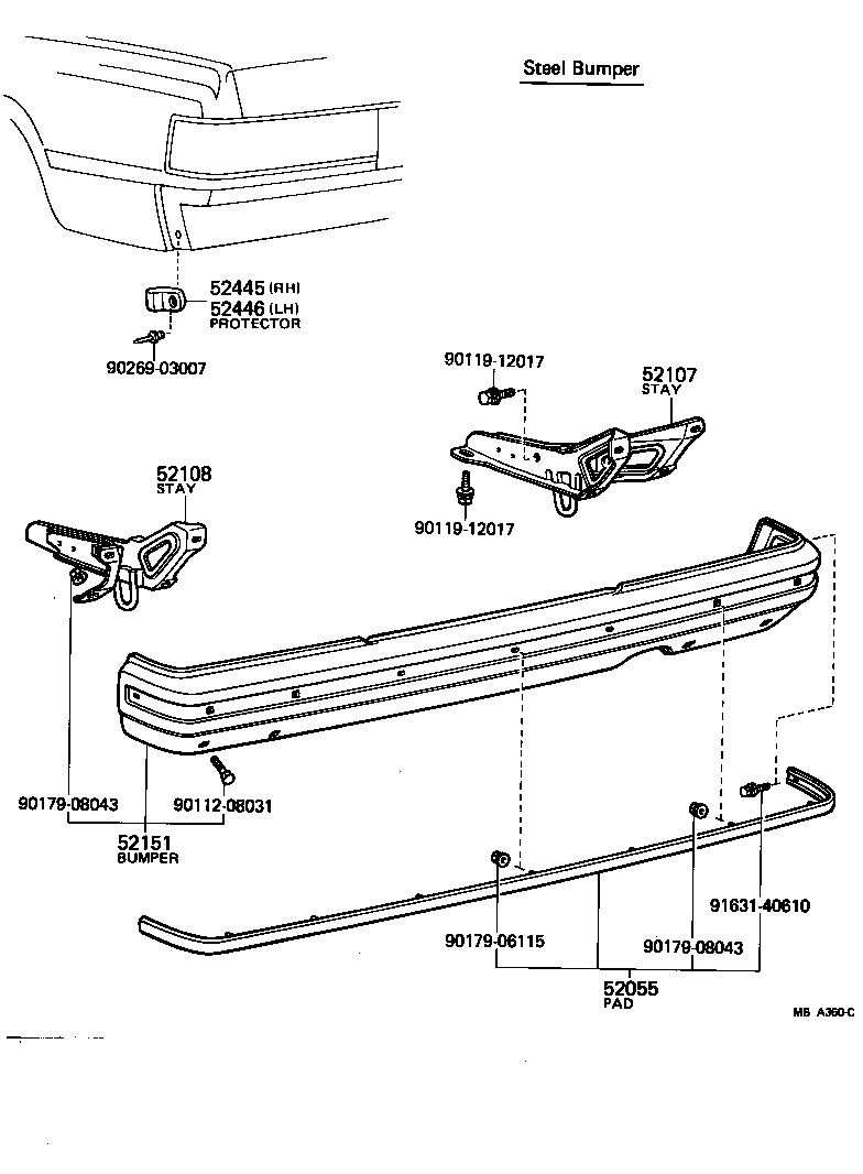  CROWN |  REAR BUMPER BUMPER STAY