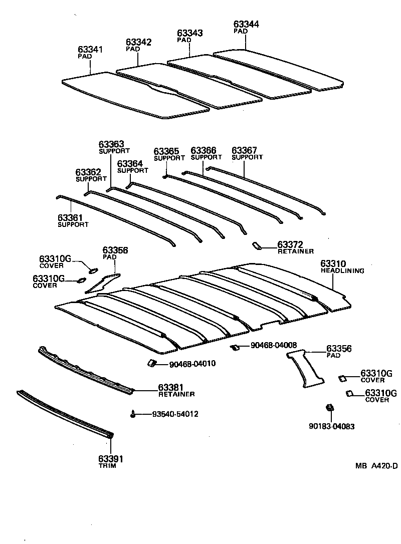  CROWN |  ROOF HEADLINING SILENCER PAD