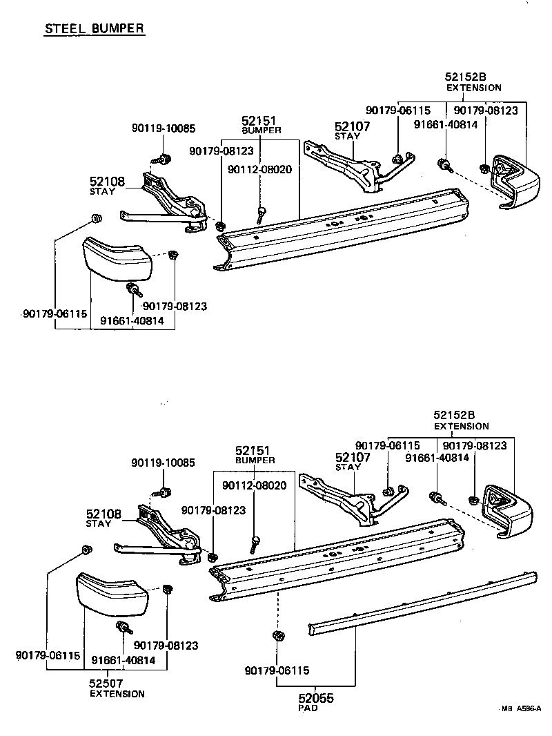  CARINA |  REAR BUMPER BUMPER STAY