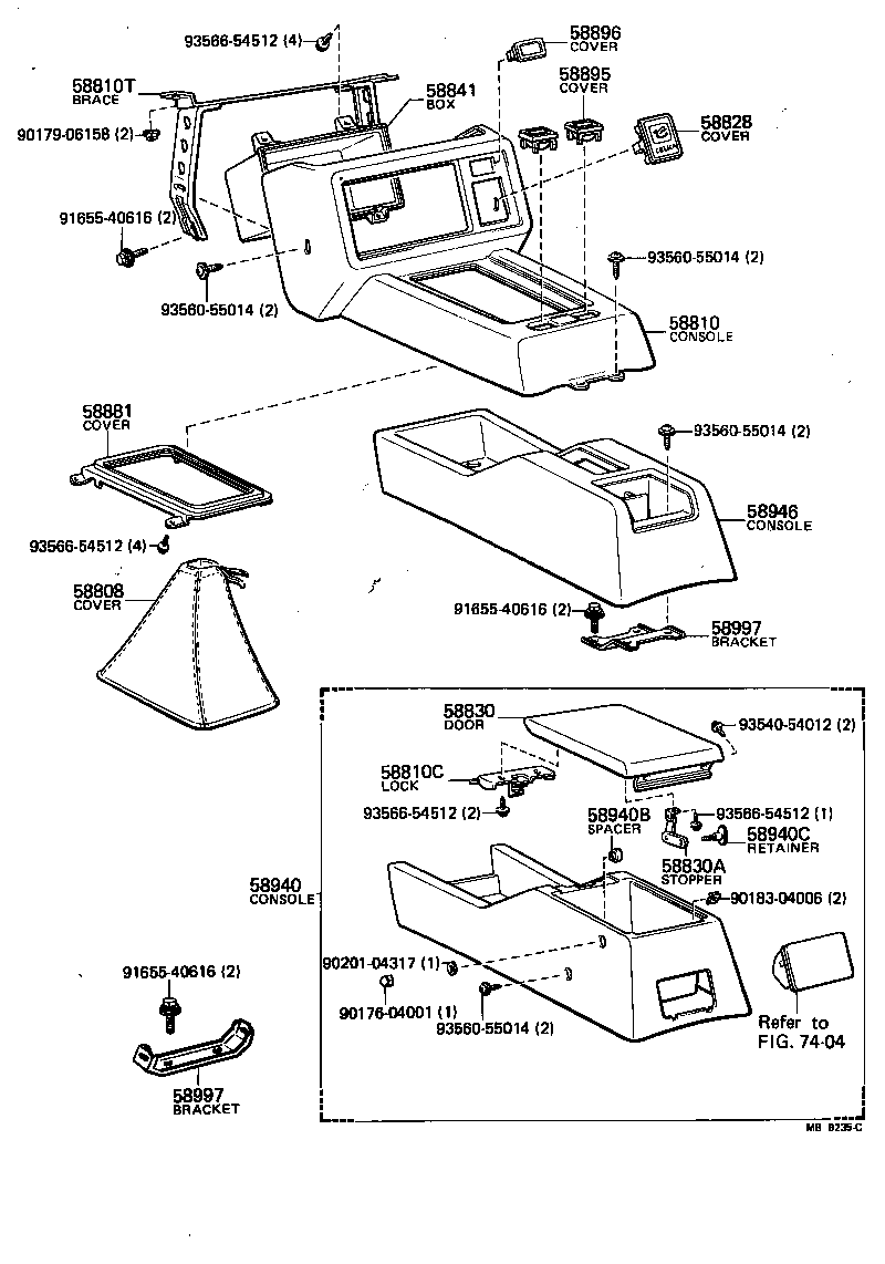  CELICA |  CONSOLE BOX BRACKET