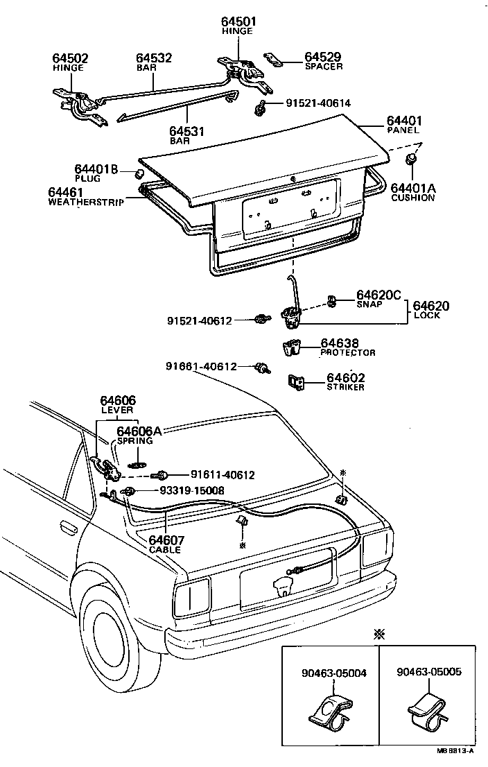  TERCEL |  LUGGAGE COMPARTMENT DOOR LOCK