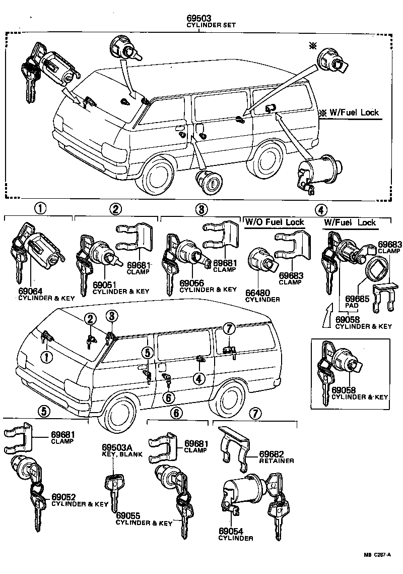  HIACE |  LOCK CYLINDER SET