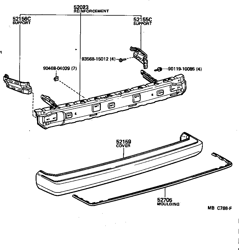  CARINA |  REAR BUMPER BUMPER STAY