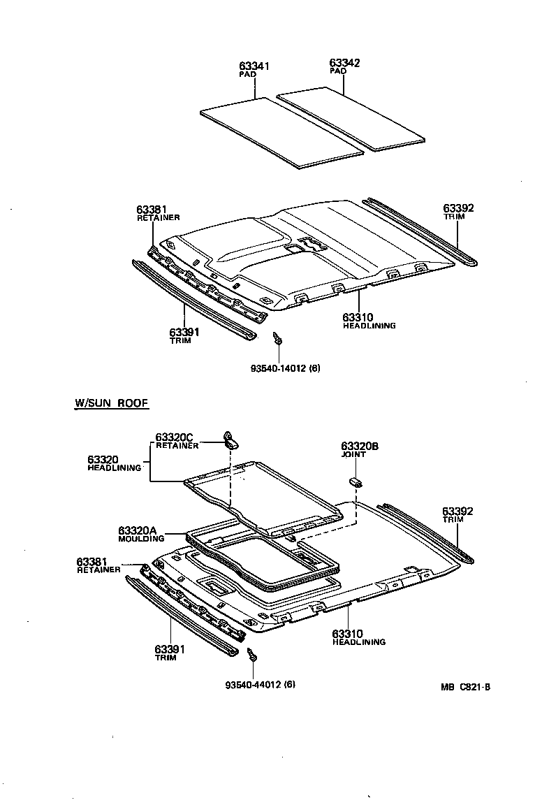  CARINA |  ROOF HEADLINING SILENCER PAD