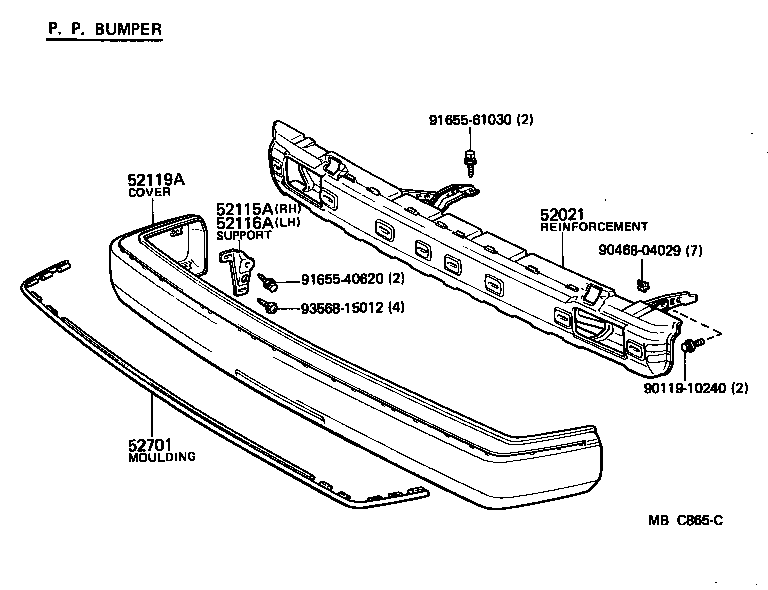  CARINA |  FRONT BUMPER BUMPER STAY