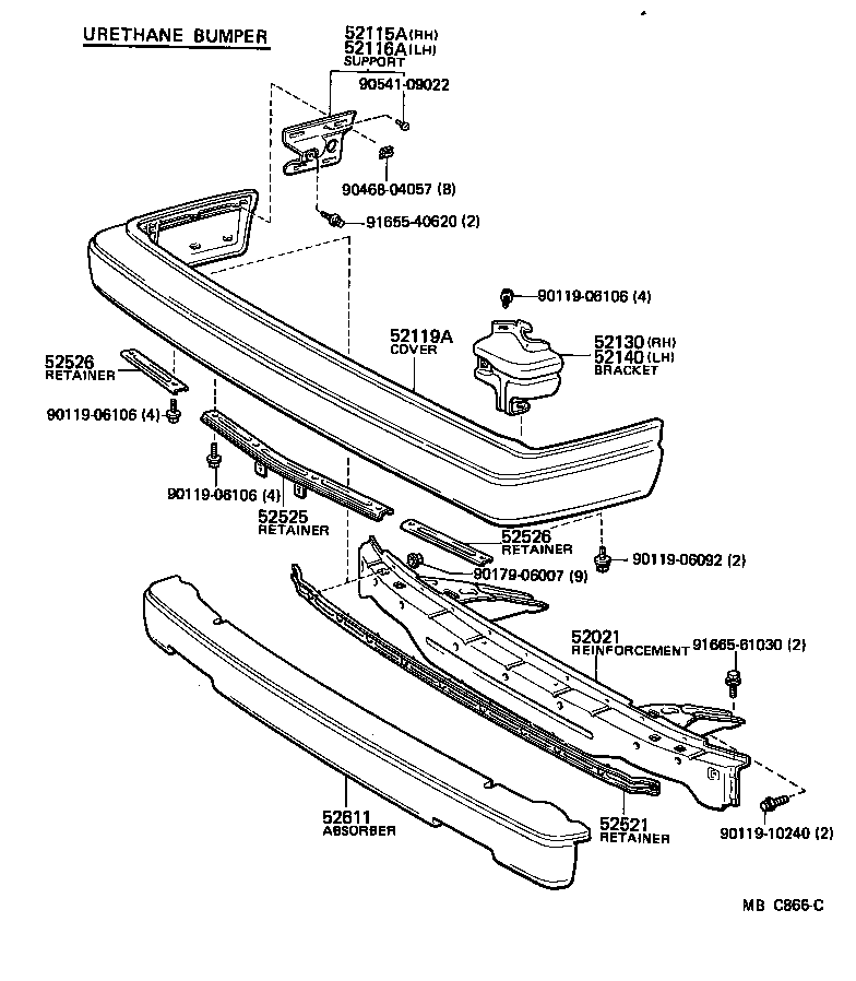  CARINA |  FRONT BUMPER BUMPER STAY