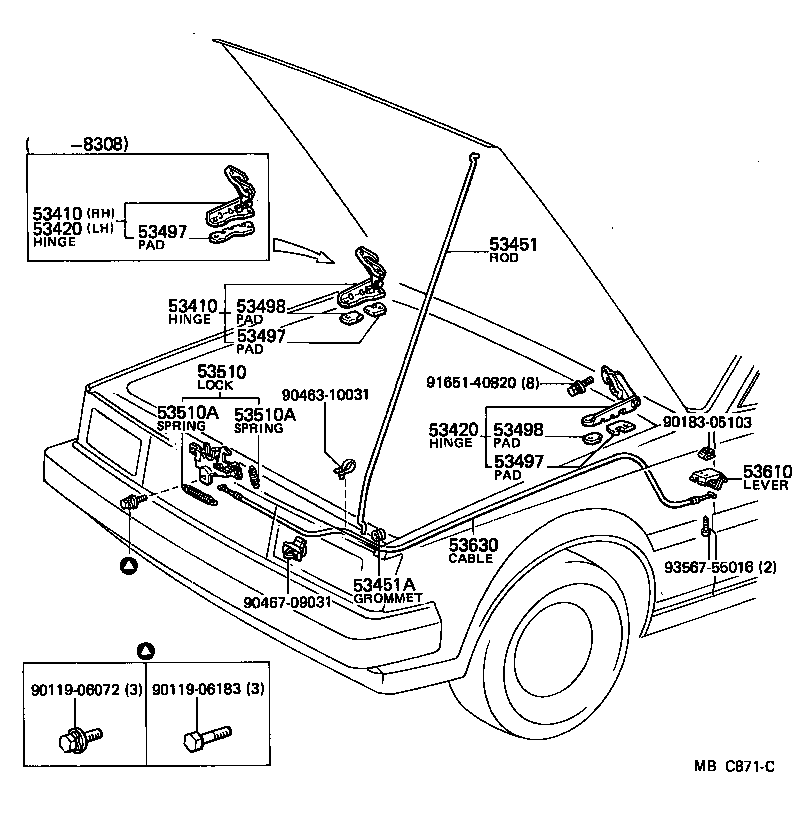  CARINA |  HOOD LOCK HINGE