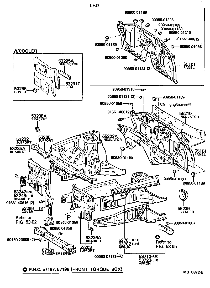  CARINA |  FRONT FENDER APRON DASH PANEL