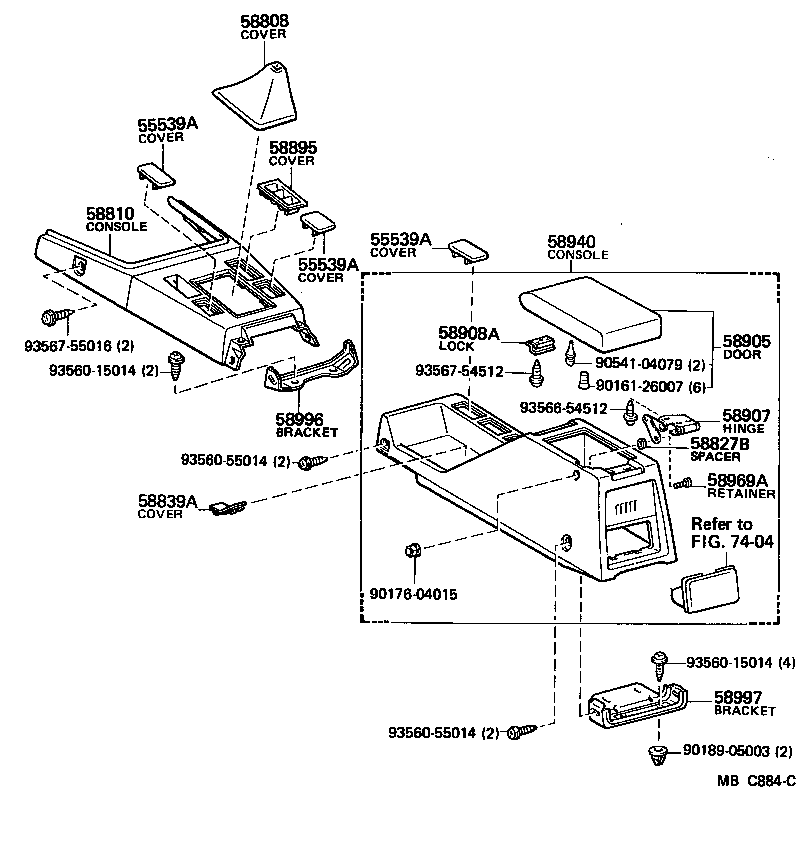  CARINA |  CONSOLE BOX BRACKET