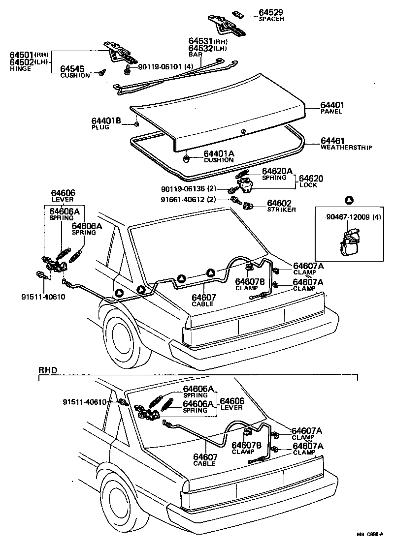  CARINA |  LUGGAGE COMPARTMENT DOOR LOCK