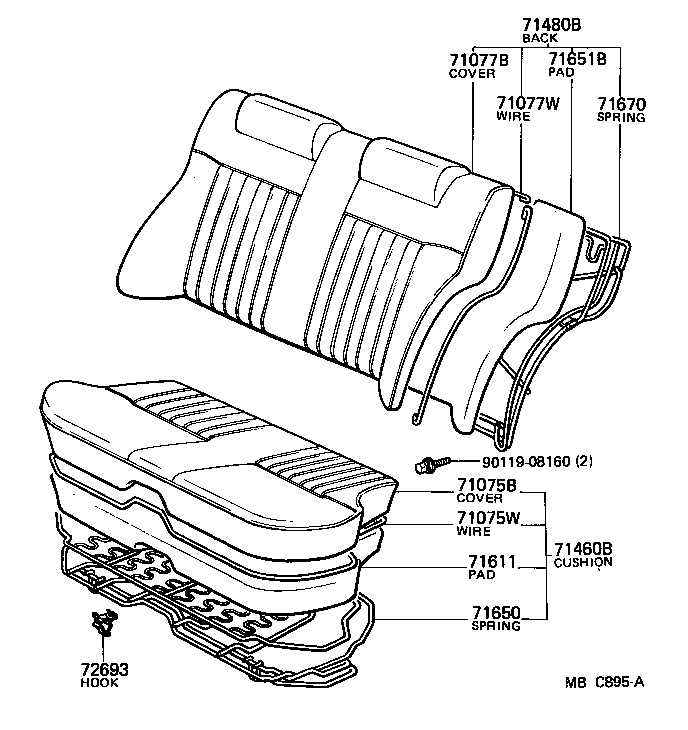  CARINA |  REAR SEAT SEAT TRACK