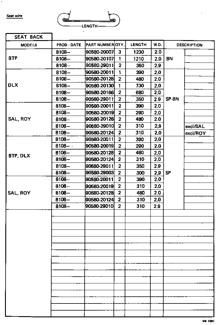  CROWN |  FRONT SEAT SEAT TRACK