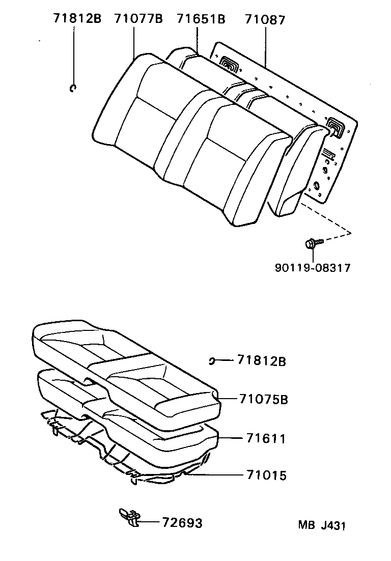  CELICA |  REAR SEAT SEAT TRACK