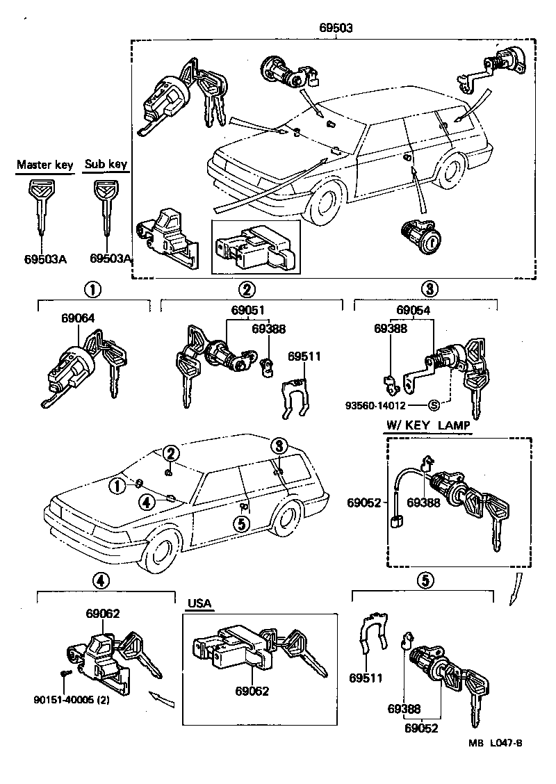  CAMRY |  LOCK CYLINDER SET