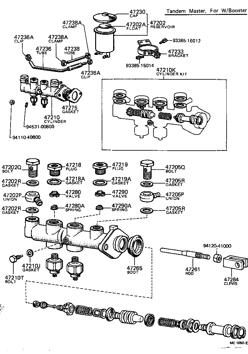  CARINA |  BRAKE MASTER CYLINDER