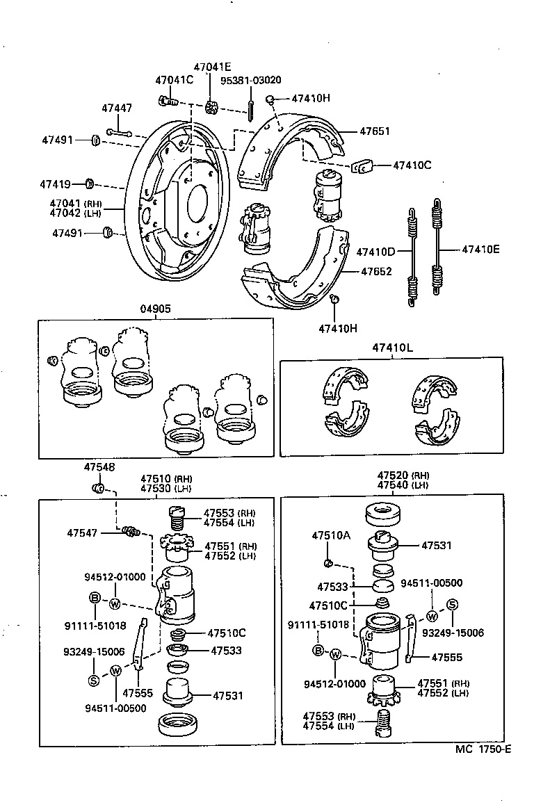  TOYOACE |  FRONT DRUM BRAKE WHEEL CYLINDER BACKING PLATE