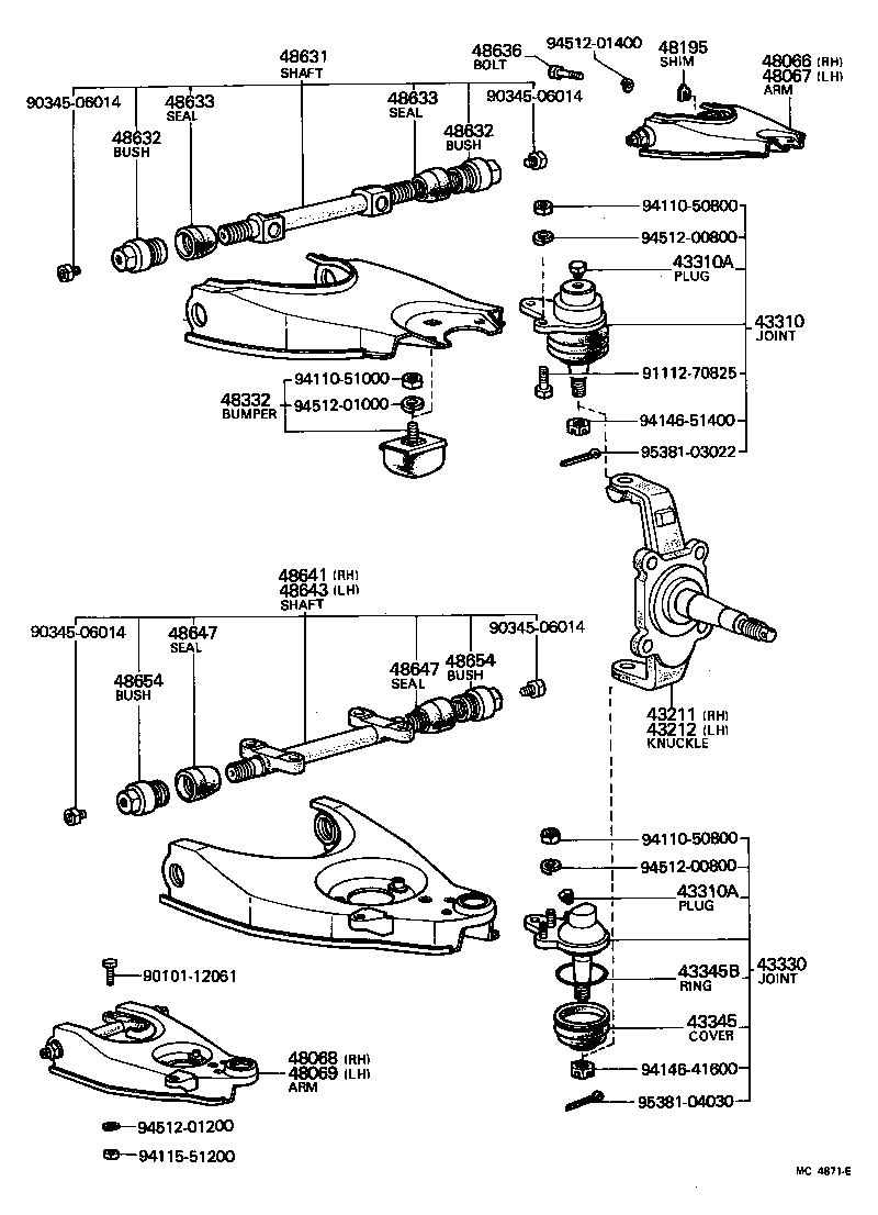  HIACE |  FRONT AXLE ARM STEERING KNUCKLE