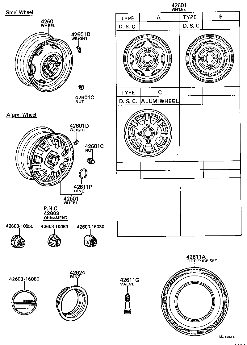  TERCEL |  DISC WHEEL WHEEL CAP