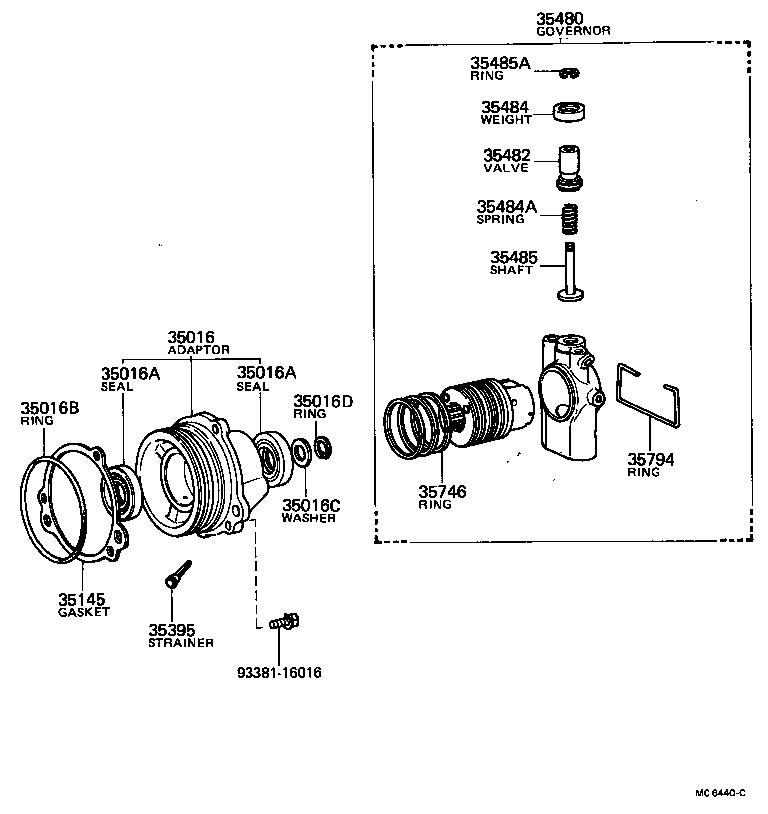  TERCEL |  REAR OIL PUMP GOVERNOR ATM