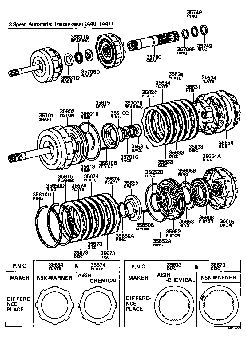  CARINA |  BRAKE BAND MULTIPLE DISC CLUTCH ATM