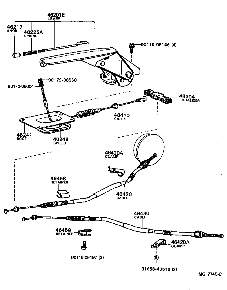  CARINA |  PARKING BRAKE CABLE