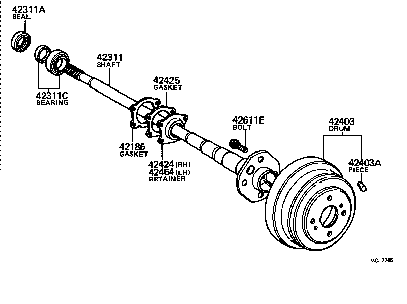  CARINA |  REAR AXLE SHAFT HUB