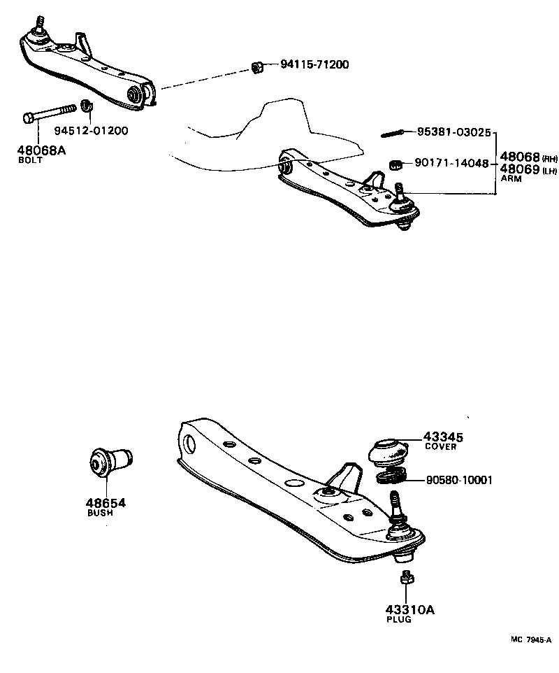  CARINA |  FRONT AXLE ARM STEERING KNUCKLE