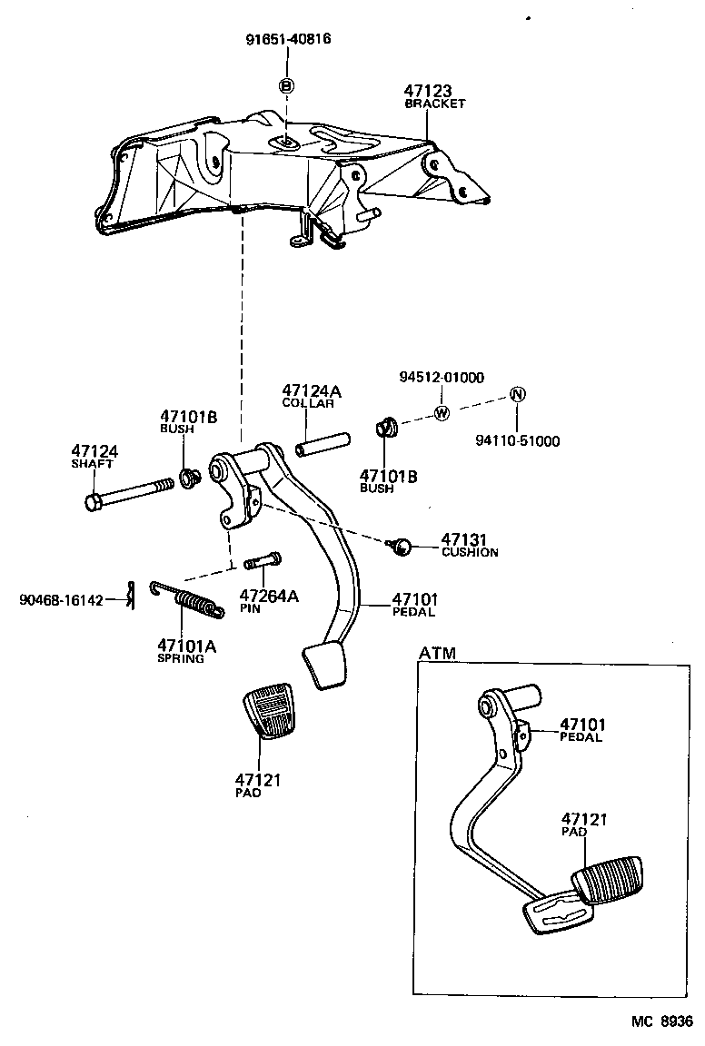  CARINA |  BRAKE PEDAL BRACKET