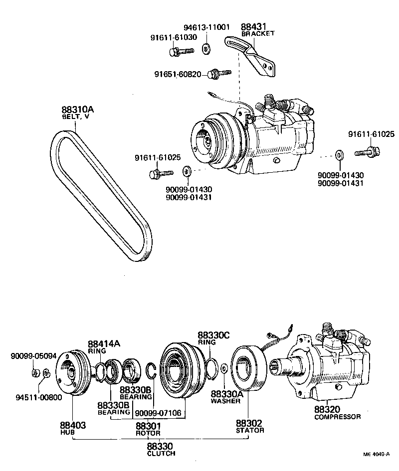  LAND CRUISER 40 45 55 |  HEATING AIR CONDITIONING COMPRESSOR