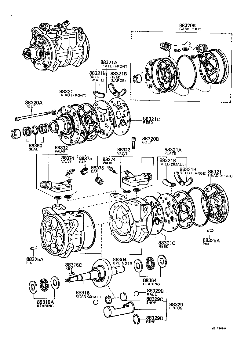  LAND CRUISER 40 45 55 |  HEATING AIR CONDITIONING COMPRESSOR