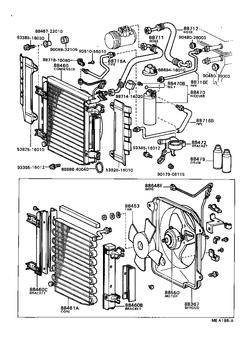  TERCEL |  HEATING AIR CONDITIONING COOLER PIPING