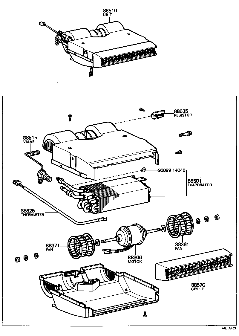  HIACE |  HEATING AIR CONDITIONING COOLER UNIT