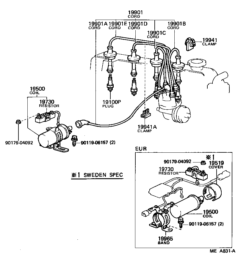  CARINA |  IGNITION COIL SPARK PLUG