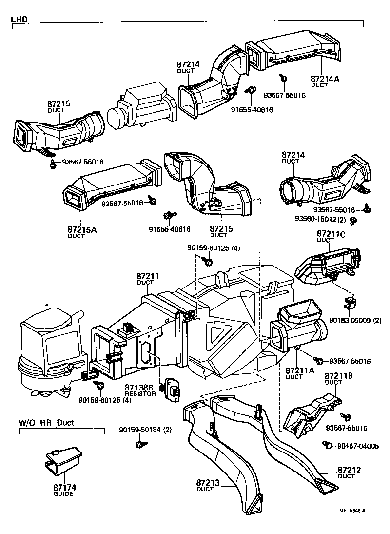  CARINA |  HEATING AIR CONDITIONING CONTROL AIR DUCT