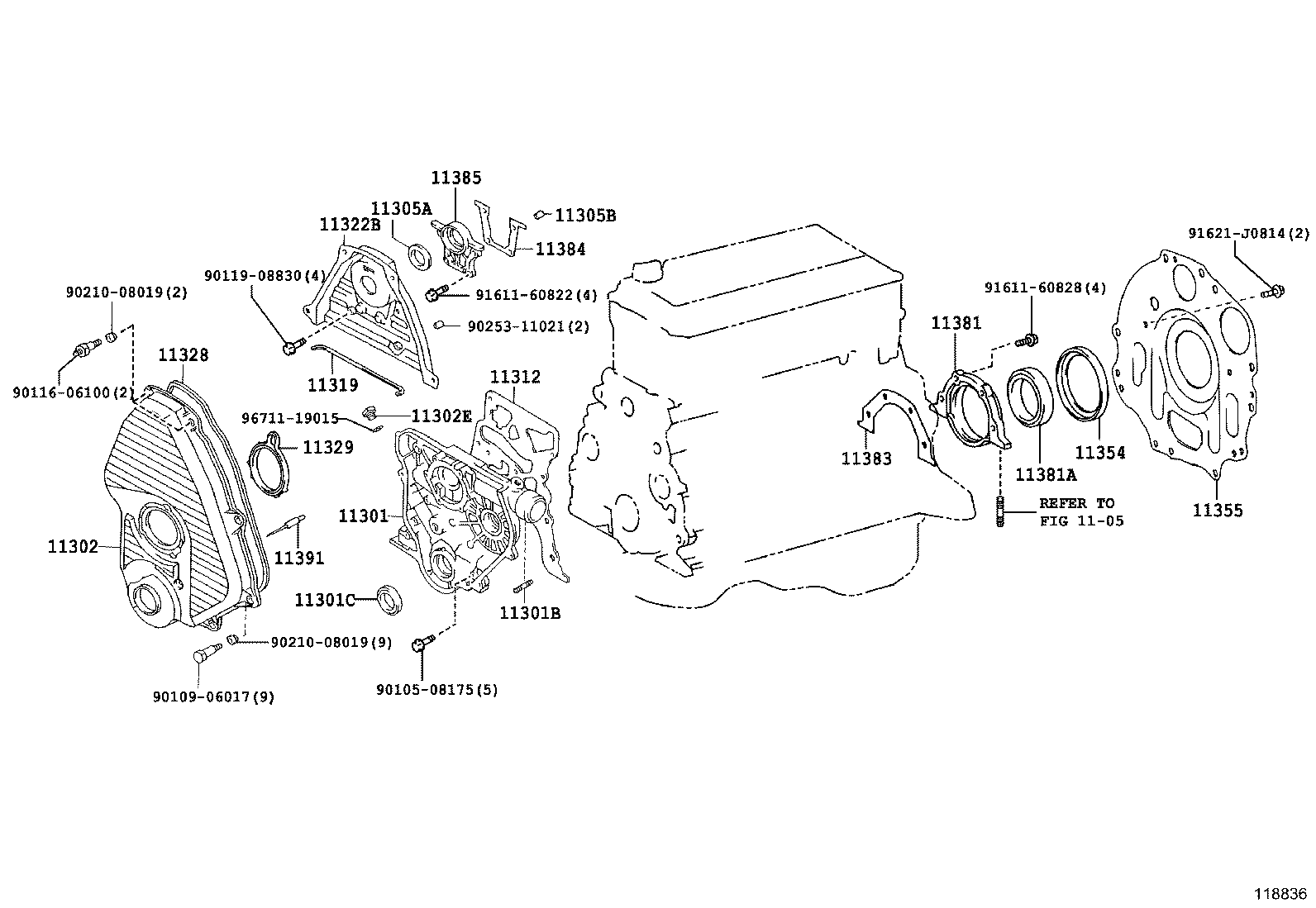 HIACE |  TIMING GEAR COVER REAR END PLATE