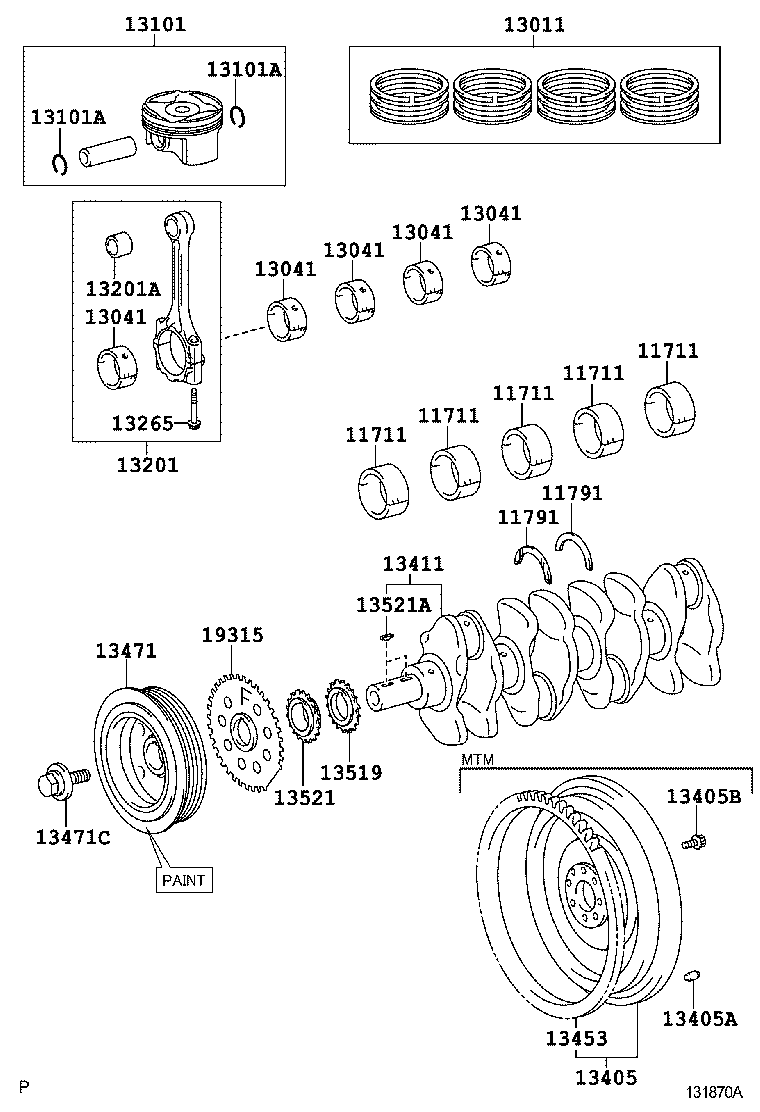  COROLLA CHINA |  CRANKSHAFT PISTON