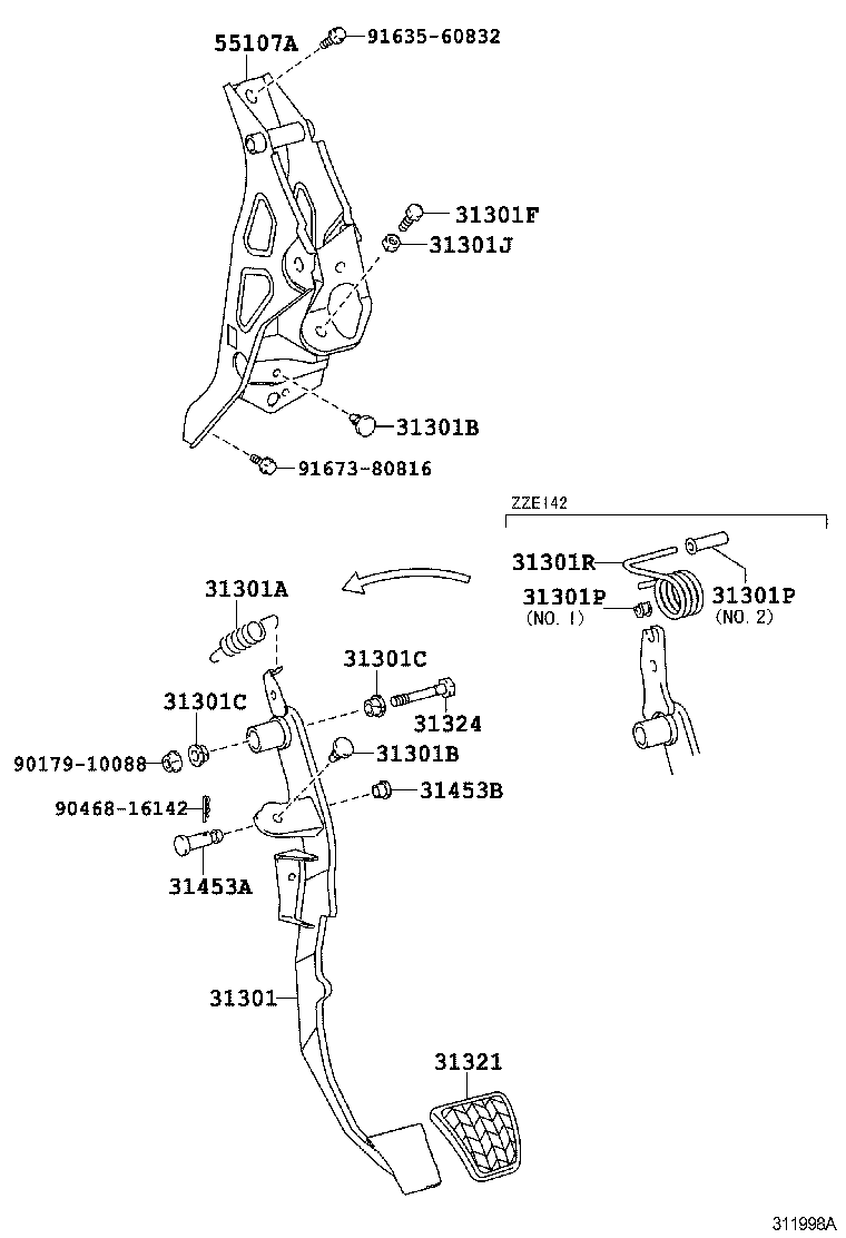  COROLLA ALTIS |  CLUTCH PEDAL FLEXIBLE HOSE