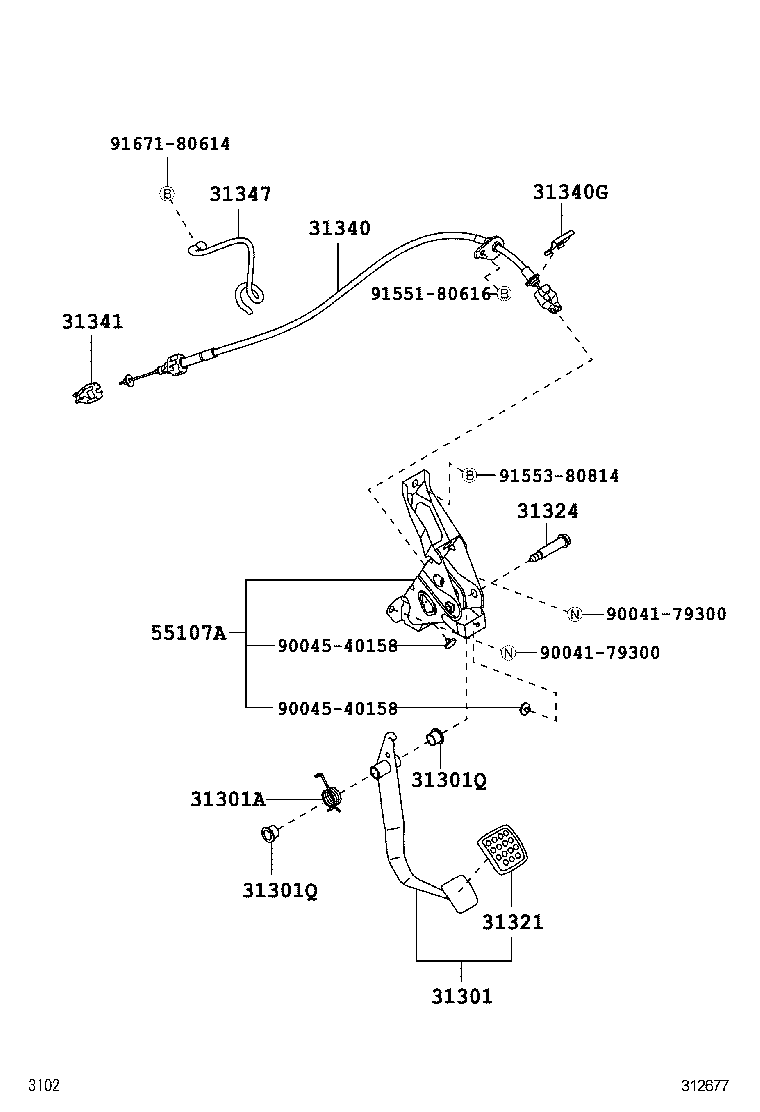  AGYA WIGO |  CLUTCH PEDAL FLEXIBLE HOSE