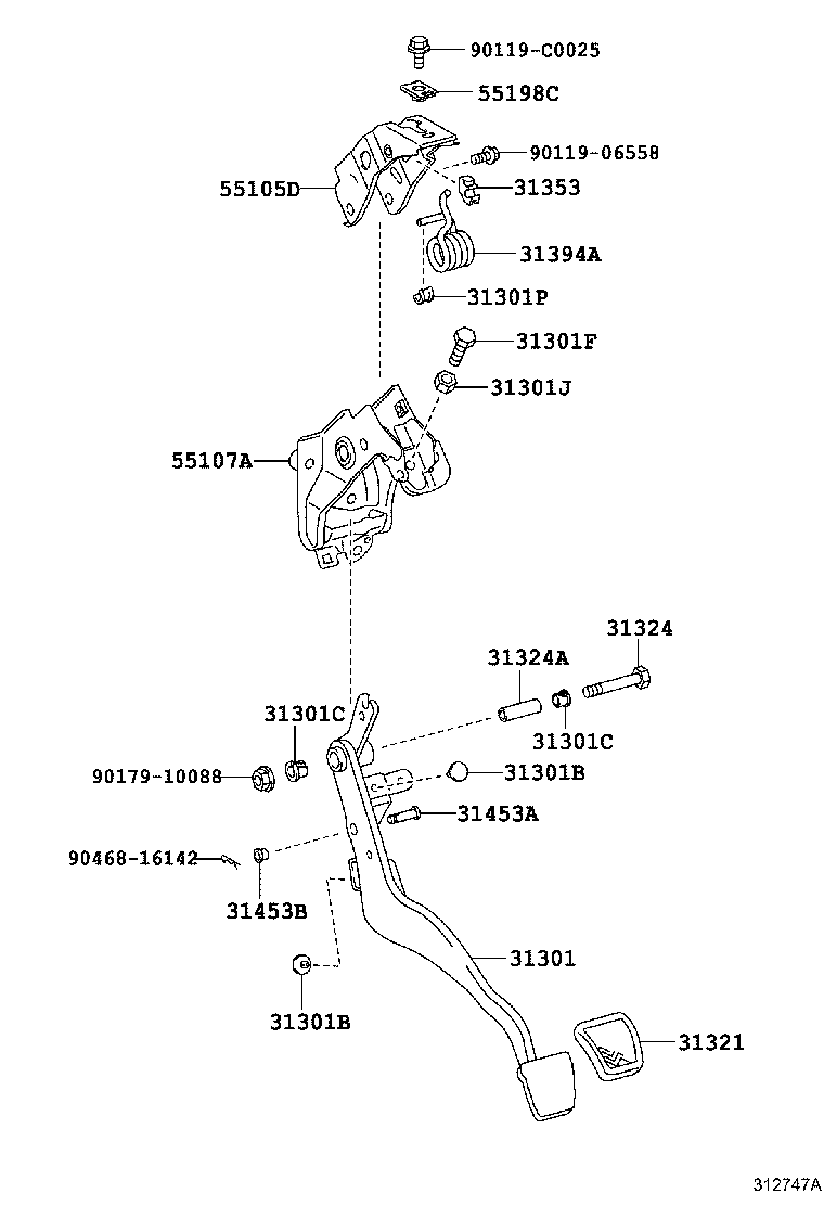  RAV4 CHINA |  CLUTCH PEDAL FLEXIBLE HOSE