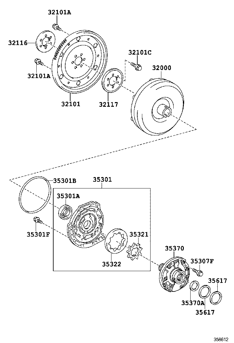  YARIS |  TORQUE CONVERTER FRONT OIL PUMP CHAIN ATM