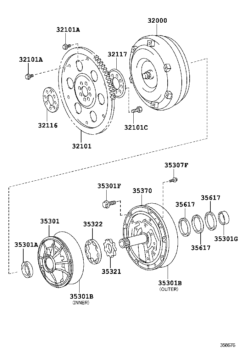  IS250 350 300H |  TORQUE CONVERTER FRONT OIL PUMP CHAIN ATM