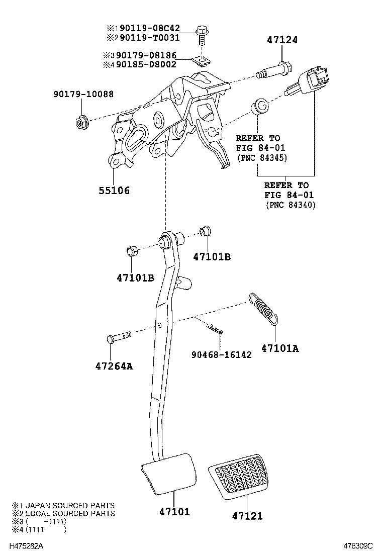  COROLLA ALTIS |  BRAKE PEDAL BRACKET