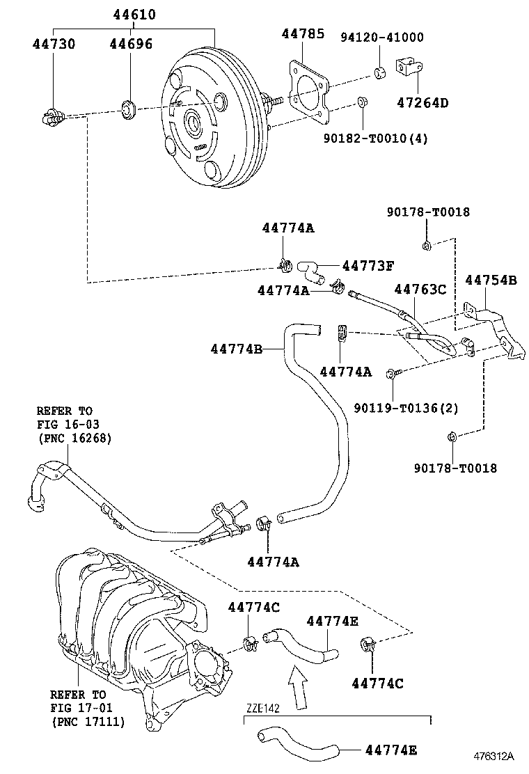  COROLLA ALTIS |  BRAKE BOOSTER VACUUM TUBE