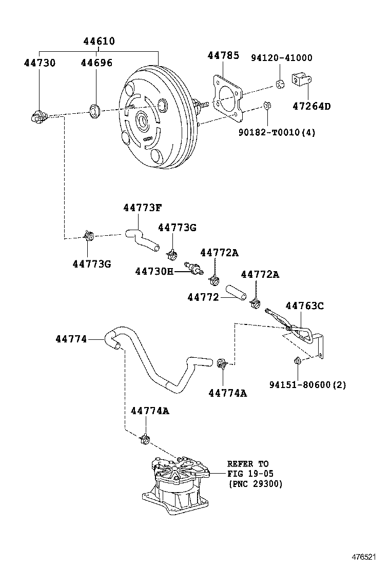  COROLLA ALTIS |  BRAKE BOOSTER VACUUM TUBE