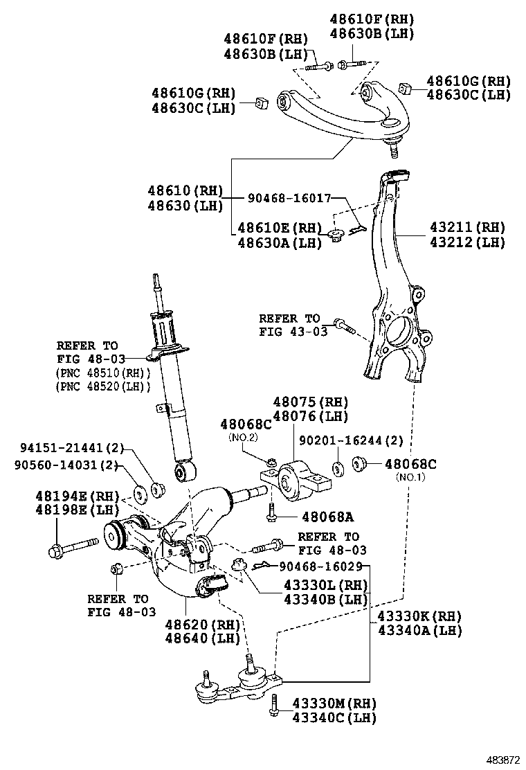  IS250 350 300H |  FRONT AXLE ARM STEERING KNUCKLE