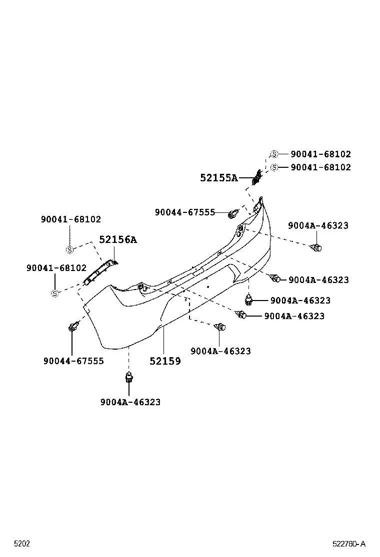  AGYA WIGO |  REAR BUMPER BUMPER STAY