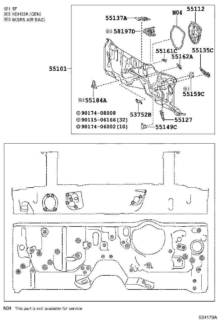  HIACE |  FRONT FENDER APRON DASH PANEL