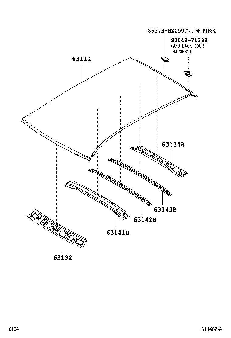  AGYA WIGO |  ROOF PANEL BACK WINDOW GLASS