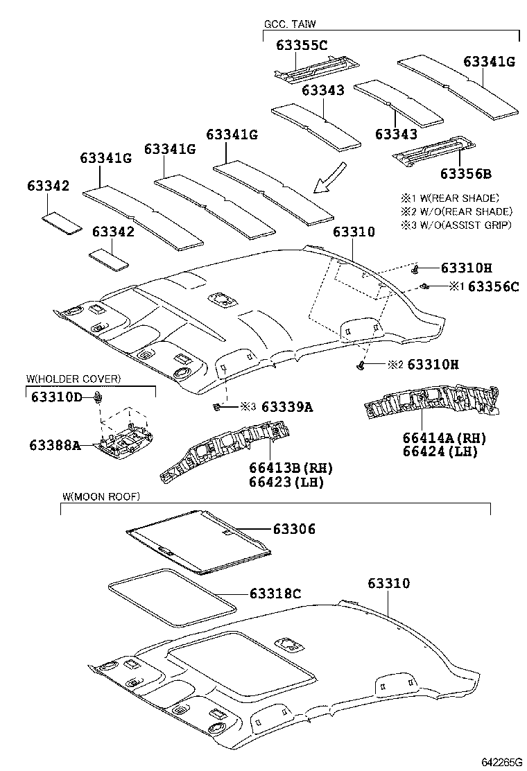  COROLLA ALTIS |  ROOF HEADLINING SILENCER PAD