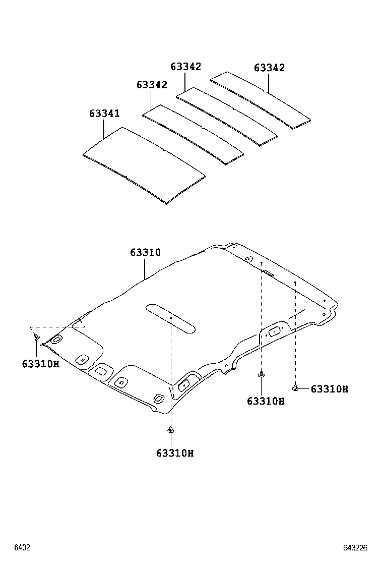  AGYA WIGO |  ROOF HEADLINING SILENCER PAD